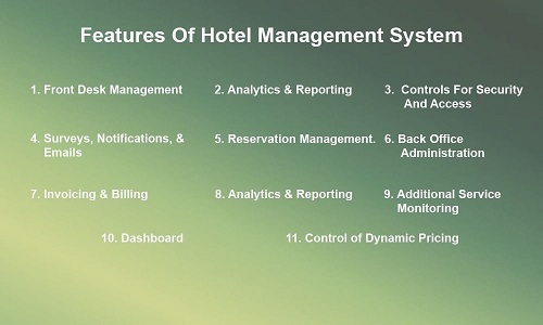 Features of Hotel Management System