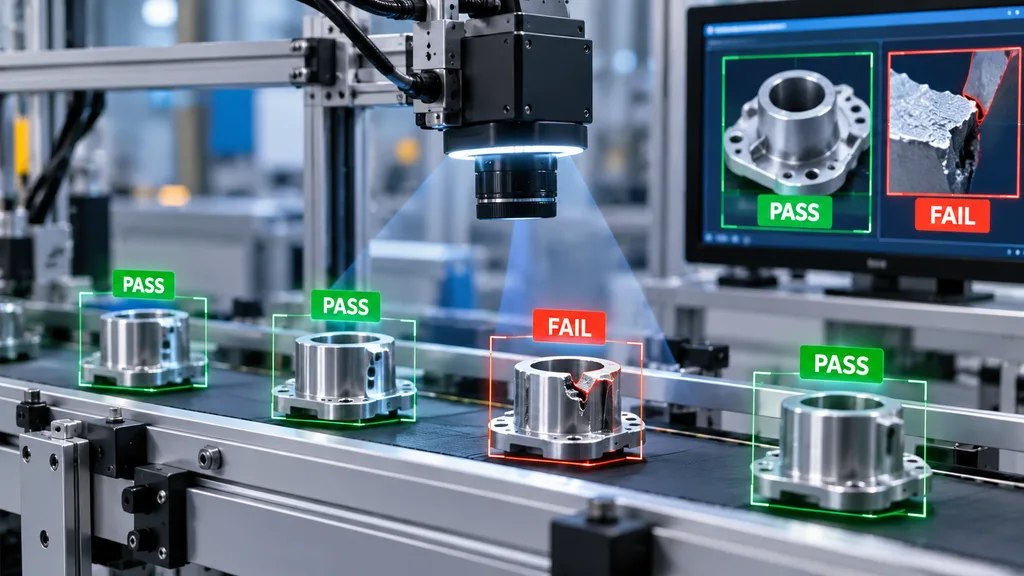 Computer vision quality inspection on a production line